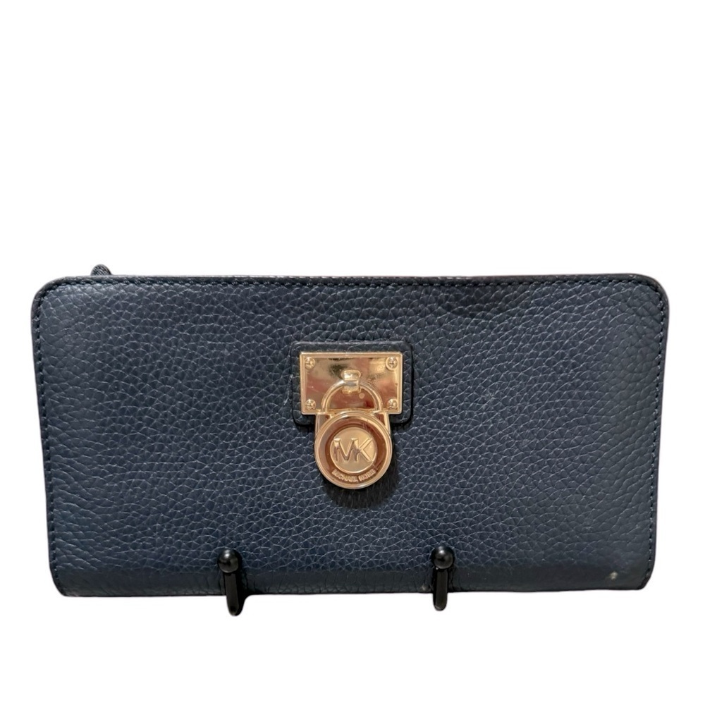 Michael Kors Hamilton Continental Wallet navy blue like new